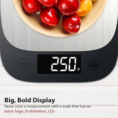 HealthSense Weight Machine for Kitchen, Kitchen Food Weighing Scale for Health Fitness, Home Baking & Cooking with SS Platform, Touch Button, Tare Function & 1 Year Warranty| Chef-Mate KS70
