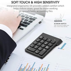 SMARTTECH USB Wired Numeric Keypad, Portable Number Pad with 18 Keys, Plug & Play External Numpad for Laptop PC Computer, Slim Compact Design for Office Accounting Data Entry Windows Mac