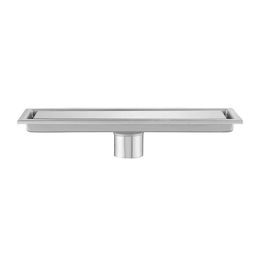 SYGA 304 Stainless Steel Long Floor Drain with Double Filtration,Shower Drain Cover Plate Middle Hole, 10x40 cm
