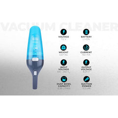 BLACK+DECKER WDC215WA-IN 7.2 V,10.8W Lithium-Ion Wet and Dry Cordless Dustbuster Handheld Vacuum Cleaner (Blue)-Charge Fully Before Using