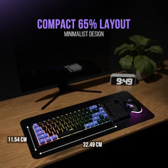 Kreo Hive 65 Wired Mechanical Gaming Keyboard | 65% Layout | Gasket Mount | Metal Volume Knob | Pre-Lubed Linear Switches | RGB Backlit | Type-C | Mac & Windows Mode
