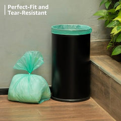Presto! Amazon Brand - 100% Compostable Garbage Bags | Medium (M) | 45 Counts | 15 Bags X 3 Packs | 19 x 21 Inches | Strong and Durable | For Dry and Wet Waste, Green
