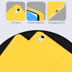 Robustrion Cover for iPad 11th Generation (A16) / 10th Gen Cover Case with [Right Side Pencil Holder] [Auto Sleep Wake] [Soft Back] (2022/2025), Case for iPad 11th 11"/ 10th 10.9" - Yellow