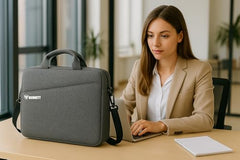 Bennett™ Mystic Unisex Adult Men's Laptop Bag 15.6 inch Side Shoulder Briefcase Satchel Messenger Business Bags for Men & Women Front Pocket for Laptop Accessories - Black (6 Month Warranty)