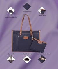 Womanix Laptop Tote Bag,14 inch Laptop Bag, Shoulder Bags With Back Trolley Strap, Casual Briefcase, Handbag for Travel, Office, College,Work