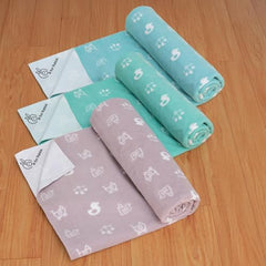 R for Rabbit Waterproof Quick Dry Sheet for Baby | Anti-Piling Fleece Breatheable Fabric Extra Absorbent Instant Dry Baby Bed/Cot Protector Mat (Size-S,Green-Grey,Pack of 2 Combo)