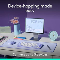Logitech POP ICON Combo, Bluetooth Keyboard and Mouse Combo, Comfortable Typing, programmable Keys and Buttons, Quiet clicks, Easy-Switch up to 3 Devices - Graphite