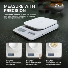 Fitkit Digital Kitchen Food Scale, 10kg Capacity, Grey, LCD Display with Tare & Unit Conversion for Diet Tracking