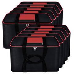 Storite 2 Pack Moisture Proof Nylon Underbed Storage Bag For Clothes Large | (54 x 46 x 28 cm) - BlackRed, Rectangular