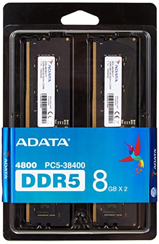 ADATA Premier 16GB 4800MHz U-DIMM DDR5 Desktop Memory, Single RAM Module, Supports Intel & AMD Latest CPU, Intel XMP & AMD Expo, Built in PMIC, On Die ECC, Low Voltage, More Bandwidth - AD5U480016G-S