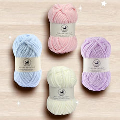 NESTNHAVEN , Plush & Cuddly Sets 2.0 , Chenille Yarn Supersoft Hand Knitting Wool Ball, set of 4 , 400 grams (1 Ball/100 Gram Each) Suitable for Craft, Babywear, Toys , Baby Blankets , 5 Bulky, Shades - NNHS 2.0 (Set 26 baby Pink , lilac , hot pink…