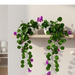 fancymart Artificial Flower Plant Home Décor with Small Size Pot | Pack of 2 | Plant Hanging for Home Decor | Office Decor (DESIGN-01)