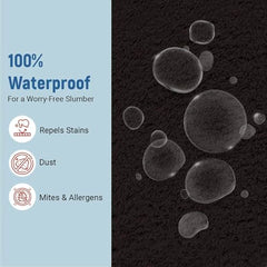 La Verne 100% Waterproof Premium Cotton Feel Mattress Protector Queen Size 78 x 60 Inches | Breathable and Hypoallergenic Ultra Soft Fitted Bed Protector Cover