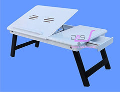 Dream Arts Shoppee Laptop Table Adjustable Foldable with one Drawer (Black)
