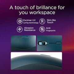 Lenovo Yoga Bluetooth Silent Mouse, 3 Level DPI Adjustment, 36 Month Battery Life, Bluetooth 5.3, 3 Device Paring, Whisper Quiet, Programmable Buttons, Smooth Finish, Luna Grey