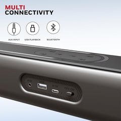 Honeywell Moxie V500 10W Portable USB Wired Soundbar, Speaker for PC,Desktop and Laptop with Volume Control and 3.5 mm AUX,2.0 Channel,52mmX2 Drivers,Plug &Play,2 Yrs Maufacuturer Warranty