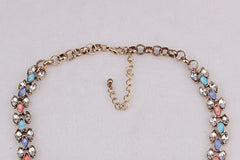 SYGA Large Alloy Crystal gem Necklace