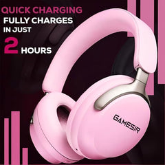 GameSir Newly Launches Echo Plus: Premium Over-Ear Wireless Bluetooth Headphones Deep Bass, Passive Noise Cancellation, Built-in Mic,5 Hours of Music & Talk Time, for Adults Men & Women (White)