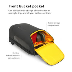 MOKOBARA Transit Backpack | Fits Laptop Up To 16 Inch, 30L Capacity, Water-Resistant Polyester, Vegan Leather Trims | Money Moves, Black