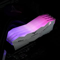 TeamGroup T-Force Delta RGB 2x16GB 6400MHz (6400MT/s) CL40 White 32GB DDR5 RAM Kit, Desktop Gaming Memory, Metal Heatsink, ARGB Sync, ECC, XMP 3.0/EXPO, For Intel/AMD CPU, High Performance Low Latency