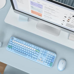MOFII Wireless Keyboard and Mouse Combo, Full Size, 2.4GHz, Windows, Purple