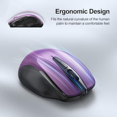 TECKNET Wireless Mouse, BT 5.0/2.4G, Rechargeable 6-DPI Silent, Grey