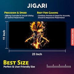 JIGARI Extended Anime Large Mouse Pad (11 x 23 Inch) | Gaming Mousepad for Laptop, Desktop & Keyboard | Smooth Surface | Anti-Slip Rubber Base (Zoro - Sword Master - One Piece (P08))