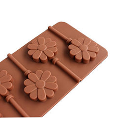 SYGA 6-Cavity Lolipop shap Chocolate Silicon Mould Candy Mould_Flower