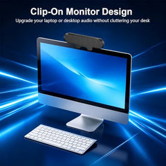 ZORBES Computer Speakers for Desktop PC, USB Wired Clip-On Monitor Bar