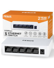 FEDUS Nextport-8000, 8 Port Gigabit Ethernet Switch 1000Mbps, High-Speed Network Splitter & LAN Hub, Plug & Play, Fanless, Desktop Switch for PC, Internet Cable, Laptop, Gaming, Router, NAS, CCTV, TV