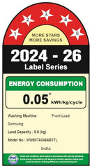 Samsung 8 kg, Hygiene Steam with Inbuilt Heater, Digital Inverter, Fully-Automatic Front Load Washing Machine (WW80TA046AB1TL, Black)