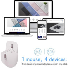 Rapoo MT760L Ergonomic MultiDevice Mouse, Rechargeable, Onboard Memory, Blk