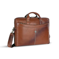 HAMMONDS FLYCATCHER Genuine Leather Office Bag for Men, 15.6 Inch Professional Brown Laptop Bag for Men, Adjustable Strap & Multi Compartments, 1 Year Warranty - Office, Travel, Daily Use