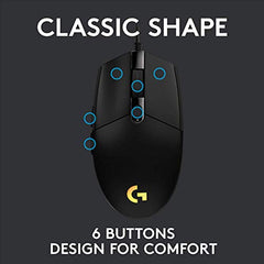 Logitech G102 Light Sync Gaming Mouse with Customizable RGB Lighting, 6 Programmable Buttons, Gaming Grade Sensor, 8K DPI Tracking,16.8mn Color, Light Weight - Black