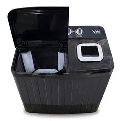 VW Visio World 8.5 kg semiautomatic Top Load Washer Only with Powerful Wash, V8 Supreme-Wash, Black/Grey