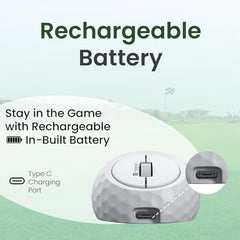 Portronics ToadPlay Golf Mini Wireless Bluetooth Mouse with Dual Wireless Connectivity (BT + 2.4 GHz), Rechargeable Battery, Noise-Free Clicking, Multi-Device Pair, Adjust Sensitivity (White)