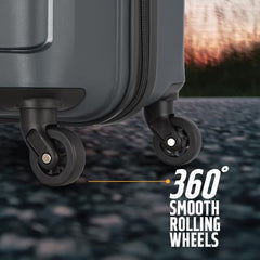 Kamiliant by American Tourister 3 Pc Harrier Edge 8W Set 56 Cm, 68 Cm & 78 Cm - Small, Medium & Large Polypropylene(PP) Hardside 8 Wheels Spinner Luggage Set/Trolley Bag Set (Slate Grey)