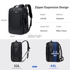 GOLDEN WOLF Travel Backpack for Men 44L Heavy Duty Laptop Backpack Expandable Convertible Large Capacity Luggage Backpack Water-resistant for Business Airplane Travel