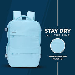 Acer Estilo Premium 15.6 Inch Blue Color Backpack I Water Resistent Polyester I Expandable, 2 Zipper Front Pocket, 2 More Compartment for Laptop and Other Accessories I USB Charging I Strolley Strap