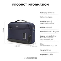 MOKOBARA Bento Briefcase 14 Inch Laptop Bag 15L Office Use Black