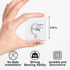 SIGNAMIO 6 Hook Shelf Adhesive Strip Wall Hanging Sticky Hook Black