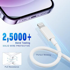 27W Type C to Lightning Fast Charging Cable - Durable White USB Cable for Apple Devices