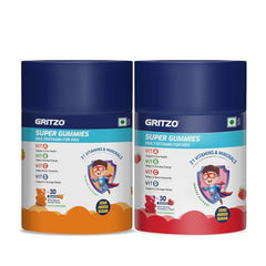 Gritzo Super Gummies Multivitamin for Kids, Orange, 2 x 30 Gummies