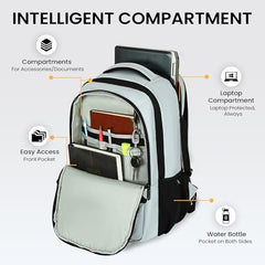 HOT SHOT QUANTUM_1355| 35 L unisex laptop backpack |15.6 inch|Detachable Key Ring,|Trolley sleeve|laptop bag for men|office & college|bag for men & women