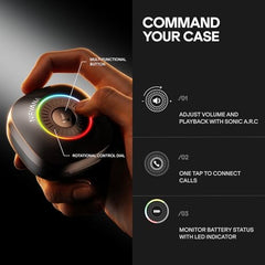 boAt 2026 Launch Nirvana Crown, Sonic ARC, LEDs, Haptic Feedback,50dB Hybrid ANC,Spatial Audio, 6 Mic ENx, App Support, v6.0 Bluetooth Earbuds, TWS Ear Buds Wireless Earphones with mic (Blazing Red)