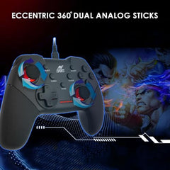 Ant Esports GP115 Wired Gamepad for PC,Laptop,PS3,Android TV &Media Box|USB Gaming Controller with Turbo Function|XInput DInput Support|Dual Analog Sticks|Plug & Play|Steam Compatible|Gamepad-Black