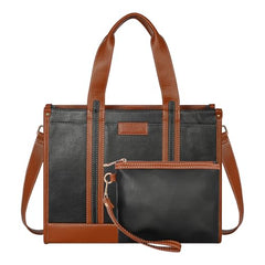 Womanix Canvas Laptop Tote Bag,14 inch Laptop Bag, Black Shoulder Bag, Casual Briefcase, Tote Bag For Women, Travel, Office, College