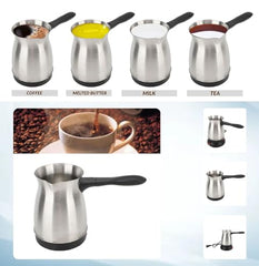 ARROM Elegant Electric Turkish Coffee Maker, 600ml Stainless Steel Kettle, Tea, Cofee, Milk, Melted Butter, Water Boiler with Power Switch, Cofee Maker Pot