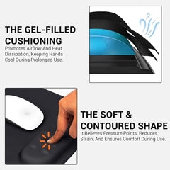 Tukzer Gel Mouse Pad Wrist Rest Memory-Foam Ergonomic Mousepad| Cushion Wrist Support & Pain Relief| Suitable for Gaming, Computer, Laptop, Home & Office Non-Slip Rubber Base (Grey)
