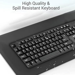 Ant - Wired Keyboard for PC, Laptop, Desktop, Computer, Notebook. USB Keyboard Compatible with Dell, Acer, HP, Samsung and More, with UK Layout – Black – 01